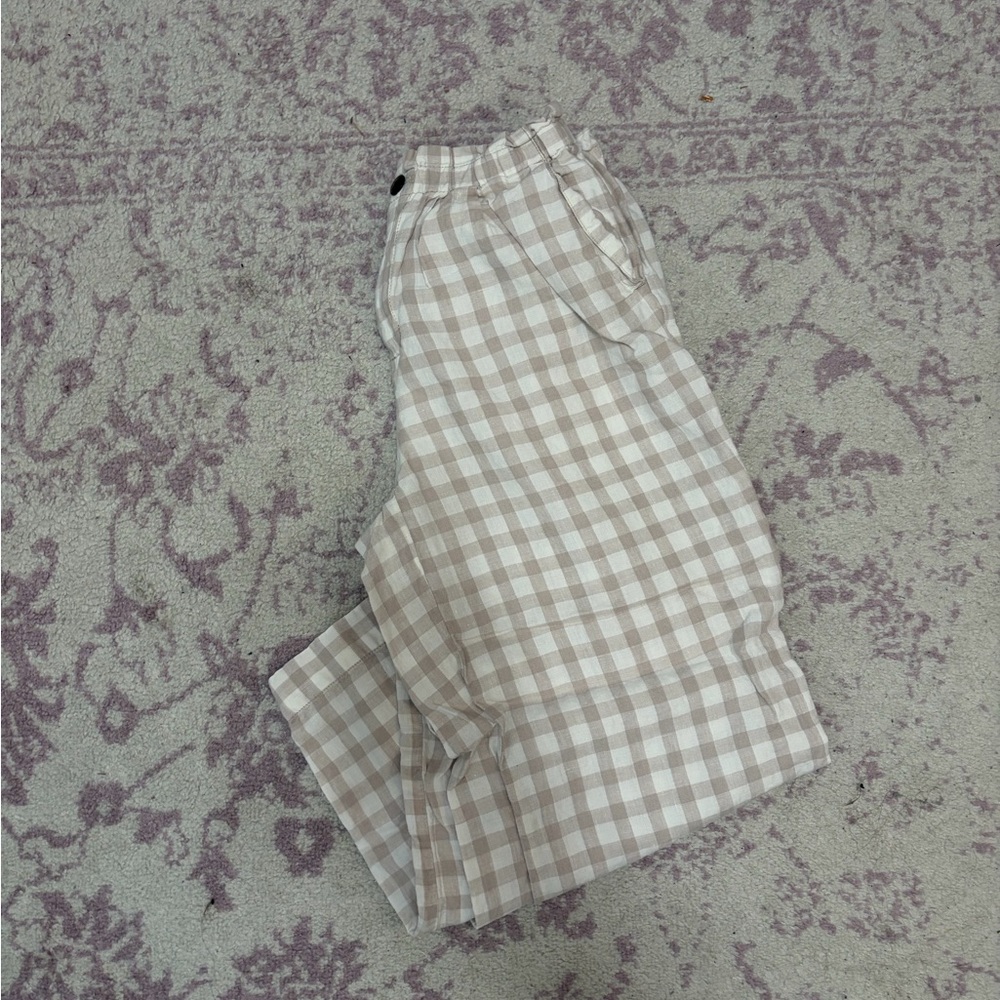 LOFT elastic gingham pants